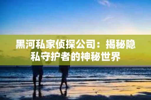 黑河私家侦探公司：揭秘隐私守护者的神秘世界