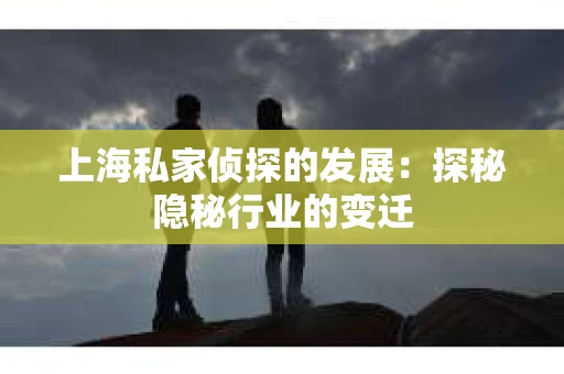 上海私家侦探的发展：探秘隐秘行业的变迁