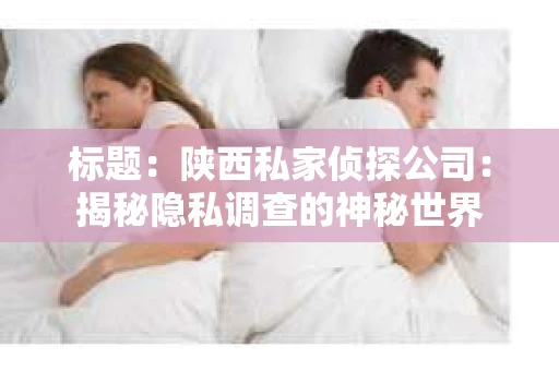 标题：陕西私家侦探公司：揭秘隐私调查的神秘世界