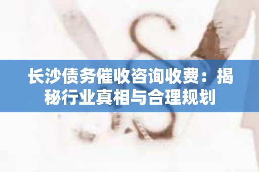 长沙债务催收咨询收费：揭秘行业真相与合理规划
