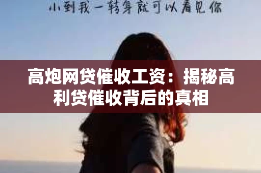 高炮网贷催收工资：揭秘高利贷催收背后的真相