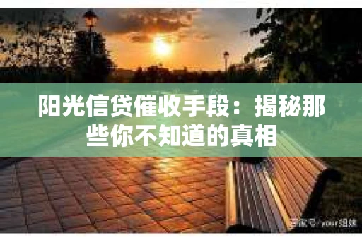 阳光信贷催收手段：揭秘那些你不知道的真相