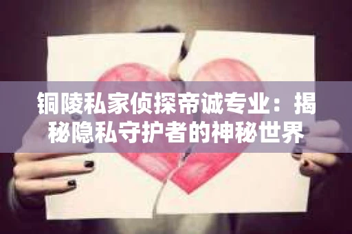 铜陵私家侦探帝诚专业：揭秘隐私守护者的神秘世界