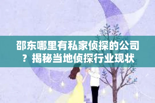 邵东哪里有私家侦探的公司？揭秘当地侦探行业现状