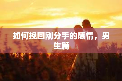 如何挽回刚分手的感情，男生篇